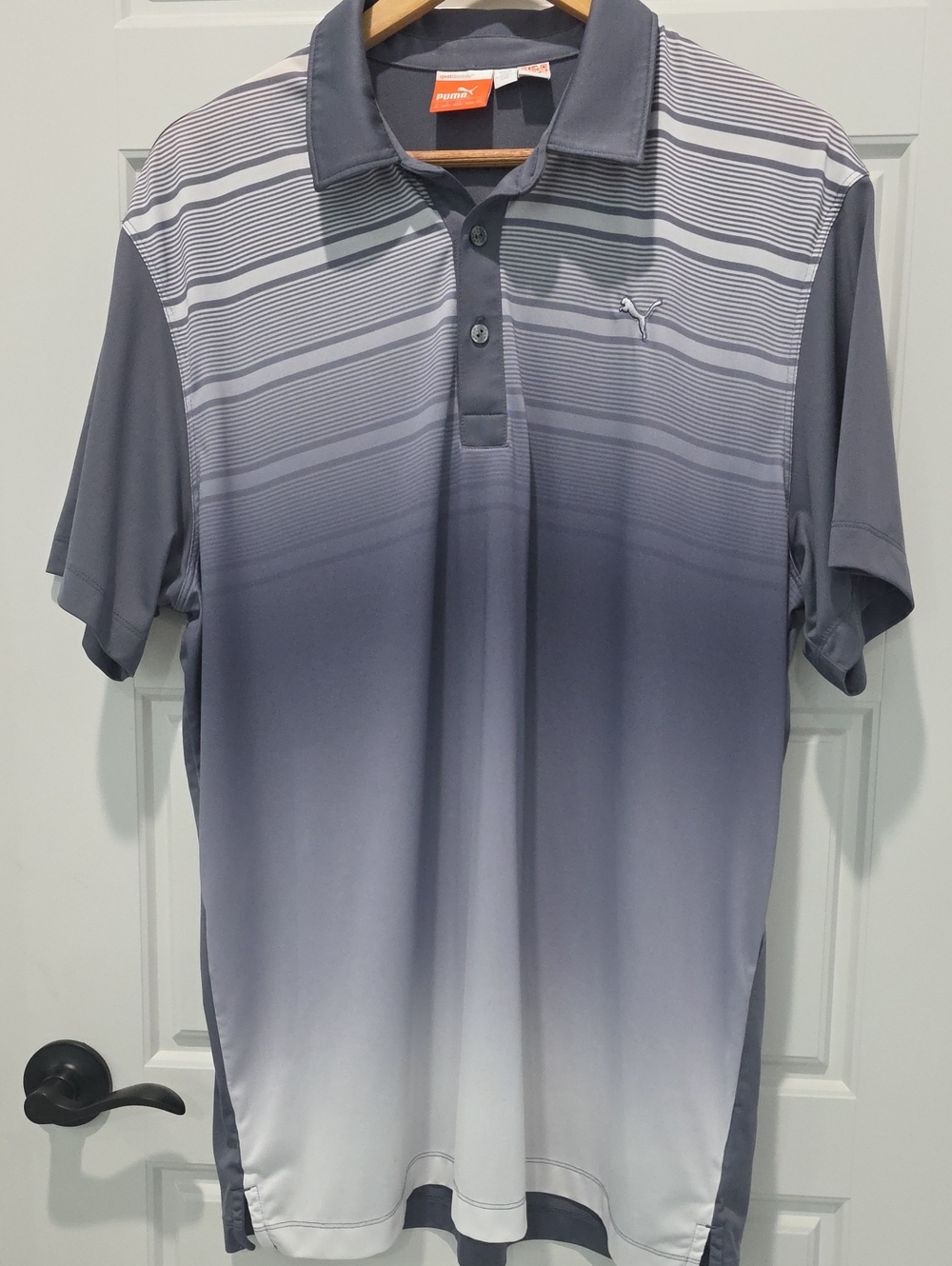 Puma Men’s Grey Gradient Stripe Polo